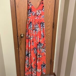Floral Backless Maxi Dress